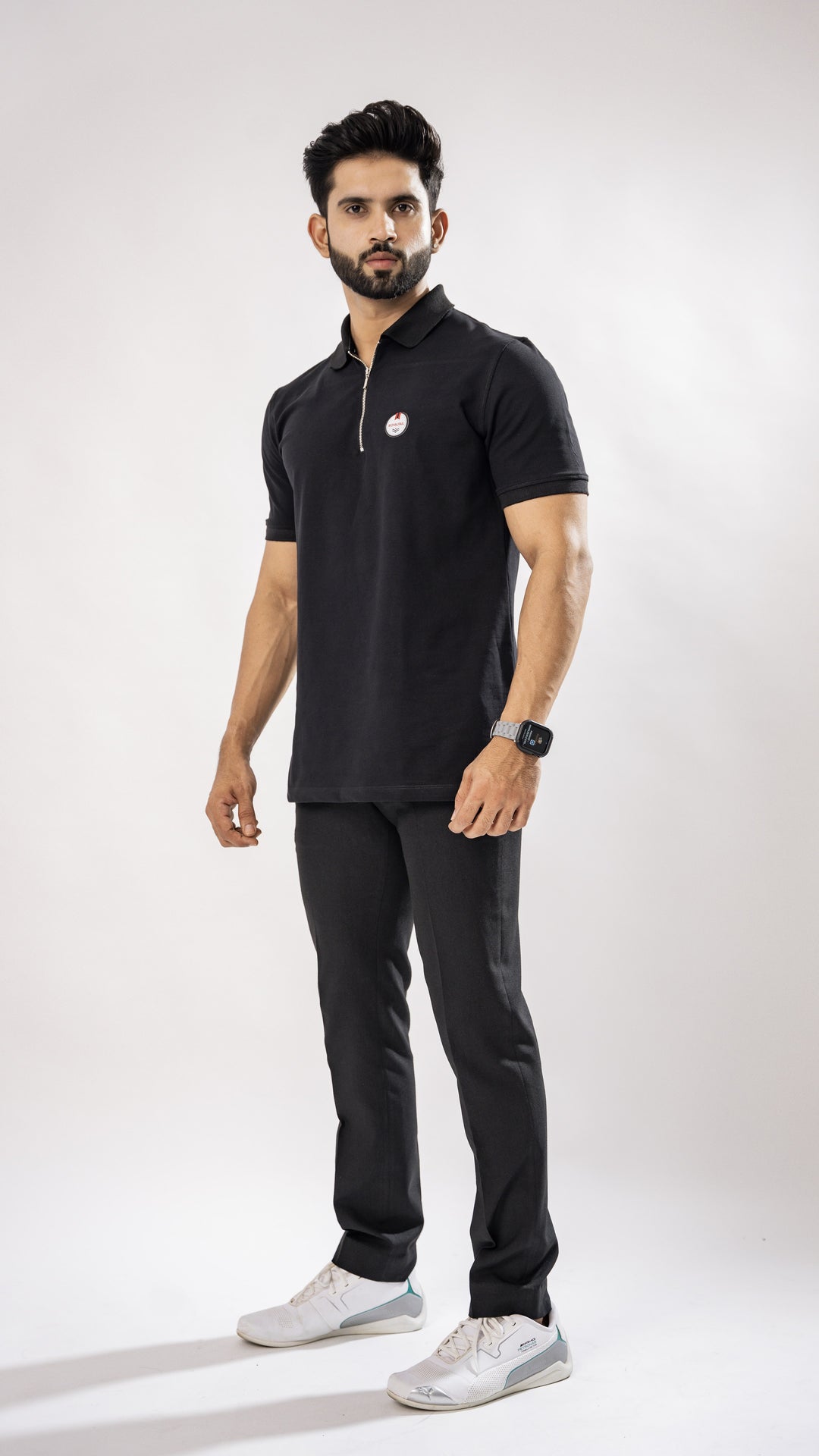JADE BLACK SUPER SOFT COTTON MERCERISED PIQUE POLO TEE - Royaltail