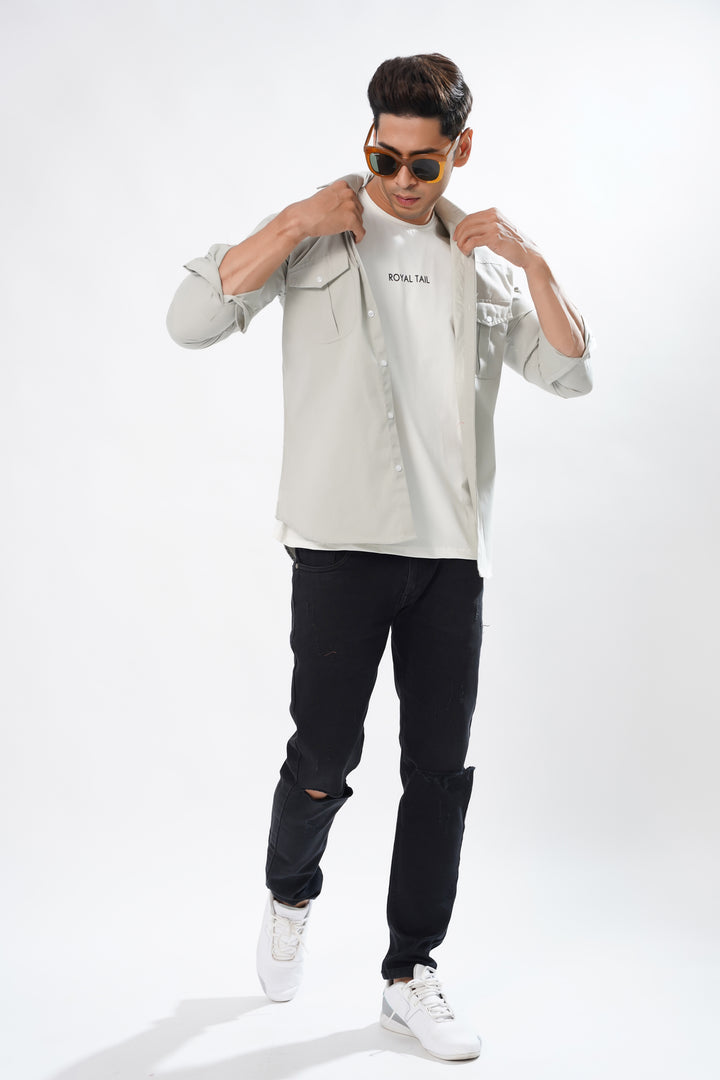 Grey Cargo Super Soft Premium Cotton Shirt - ROYALTAIL