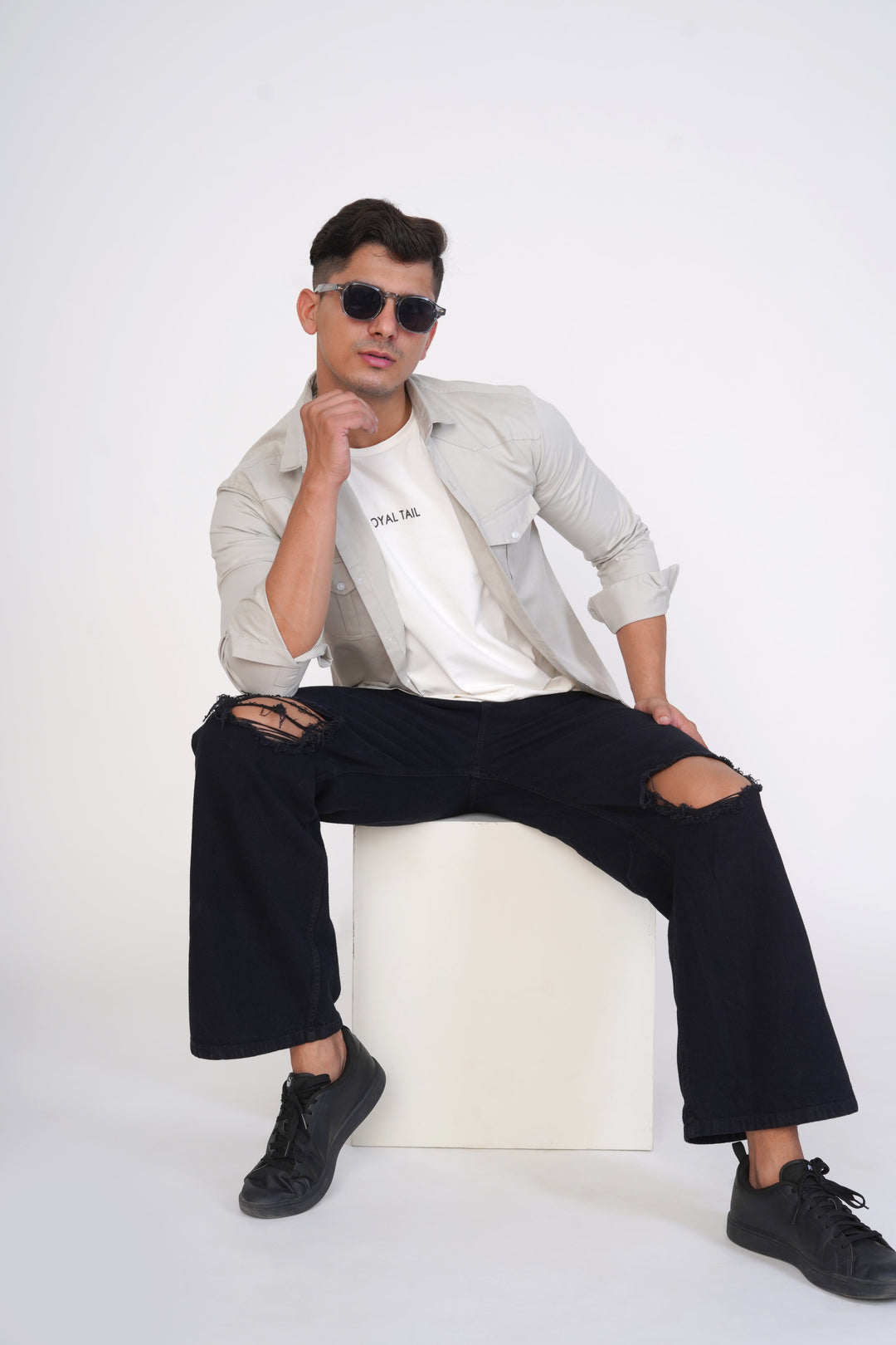 Grey Cargo Super Soft Premium Cotton Shirt - ROYALTAIL