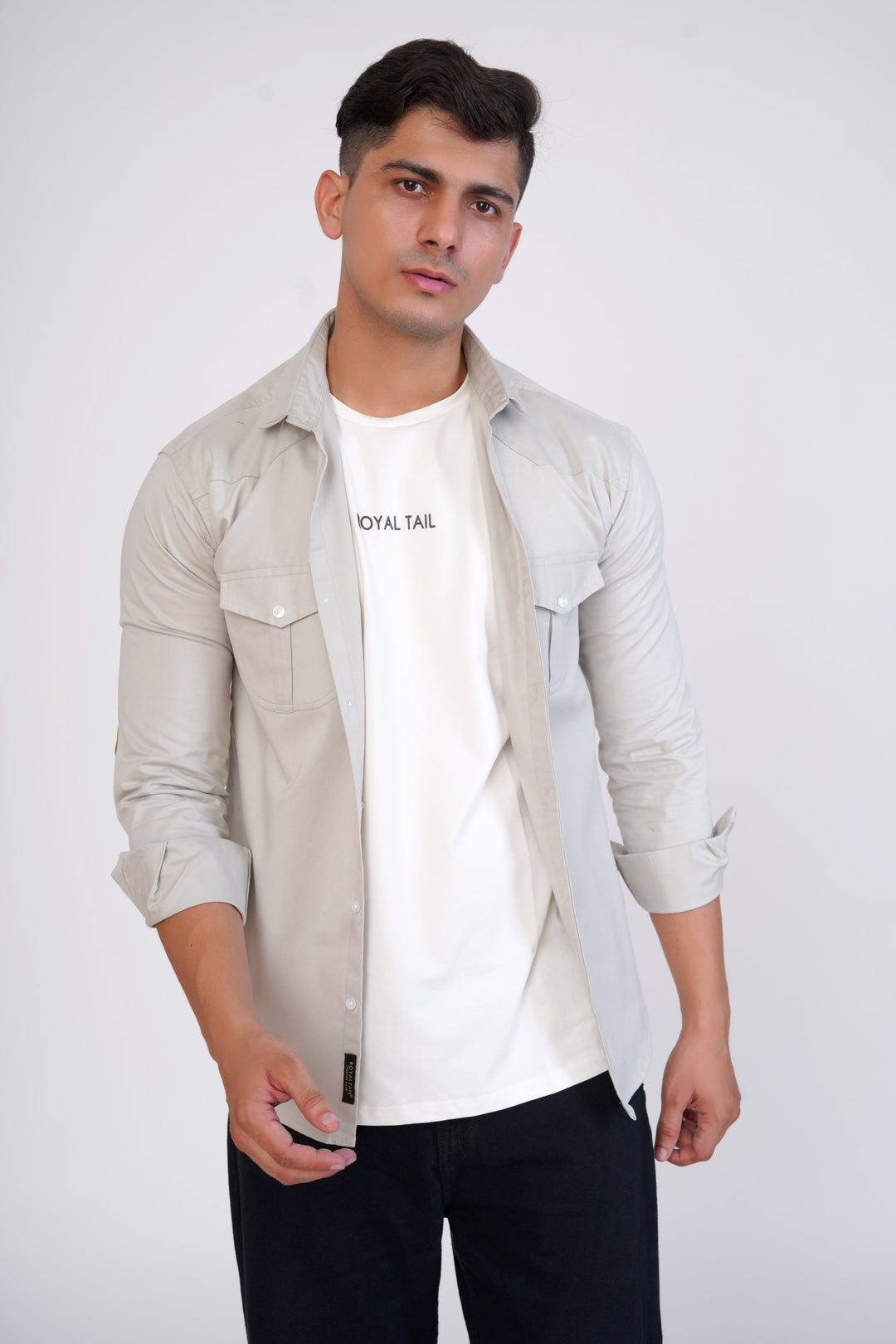 Grey Cargo Super Soft Premium Cotton Shirt - ROYALTAIL