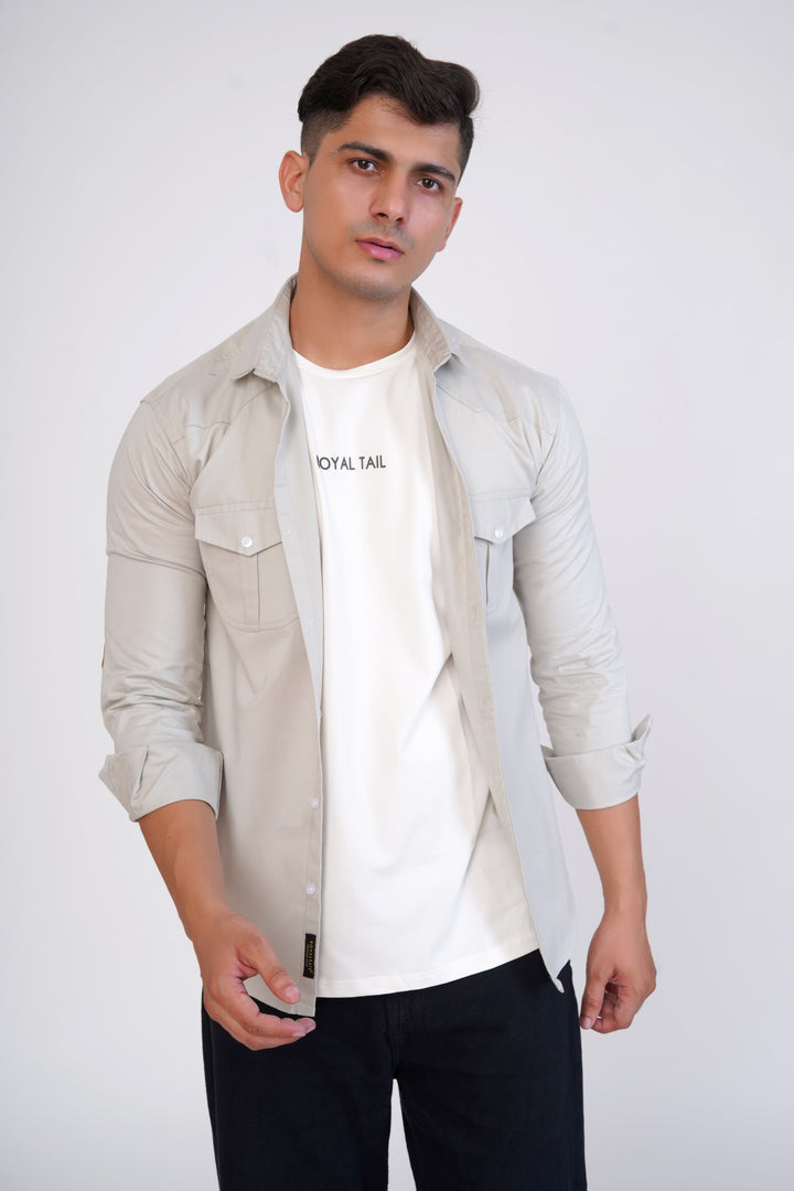 Grey Cargo Super Soft Premium Cotton Shirt - ROYALTAIL