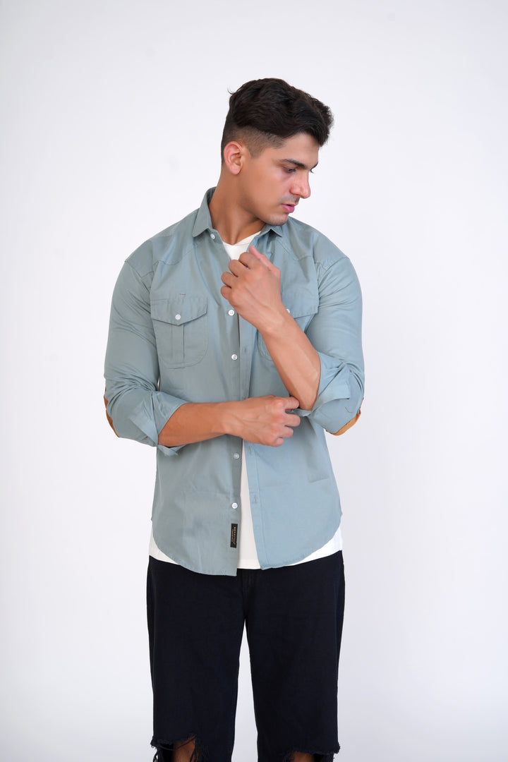 Light Green Cargo Super Soft Premium Cotton Shirt - ROYALTAIL
