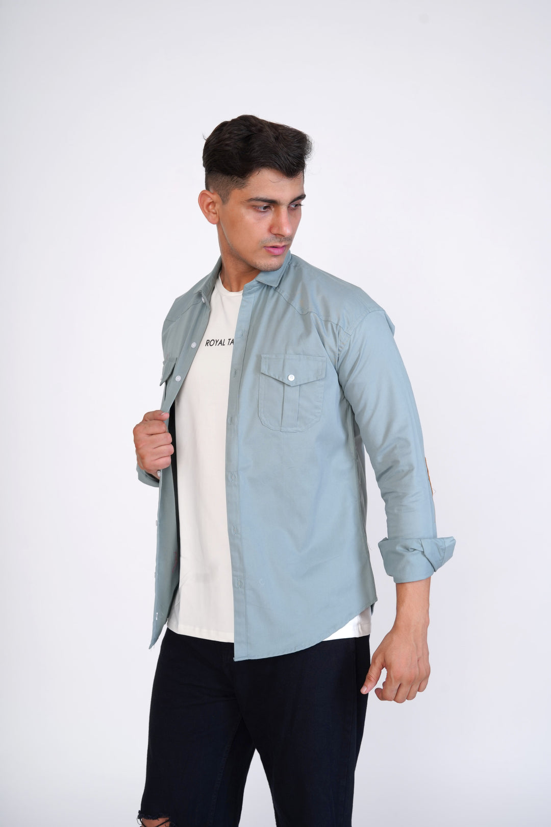 Light Green Cargo Super Soft Premium Cotton Shirt - ROYALTAIL