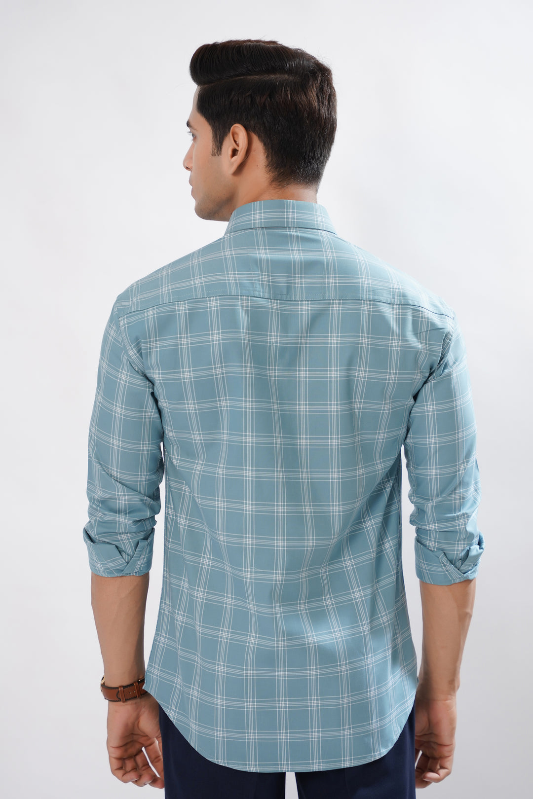 Cornflower Blue Check Oxford Cotton Premium Shirt - ROYALTAIL