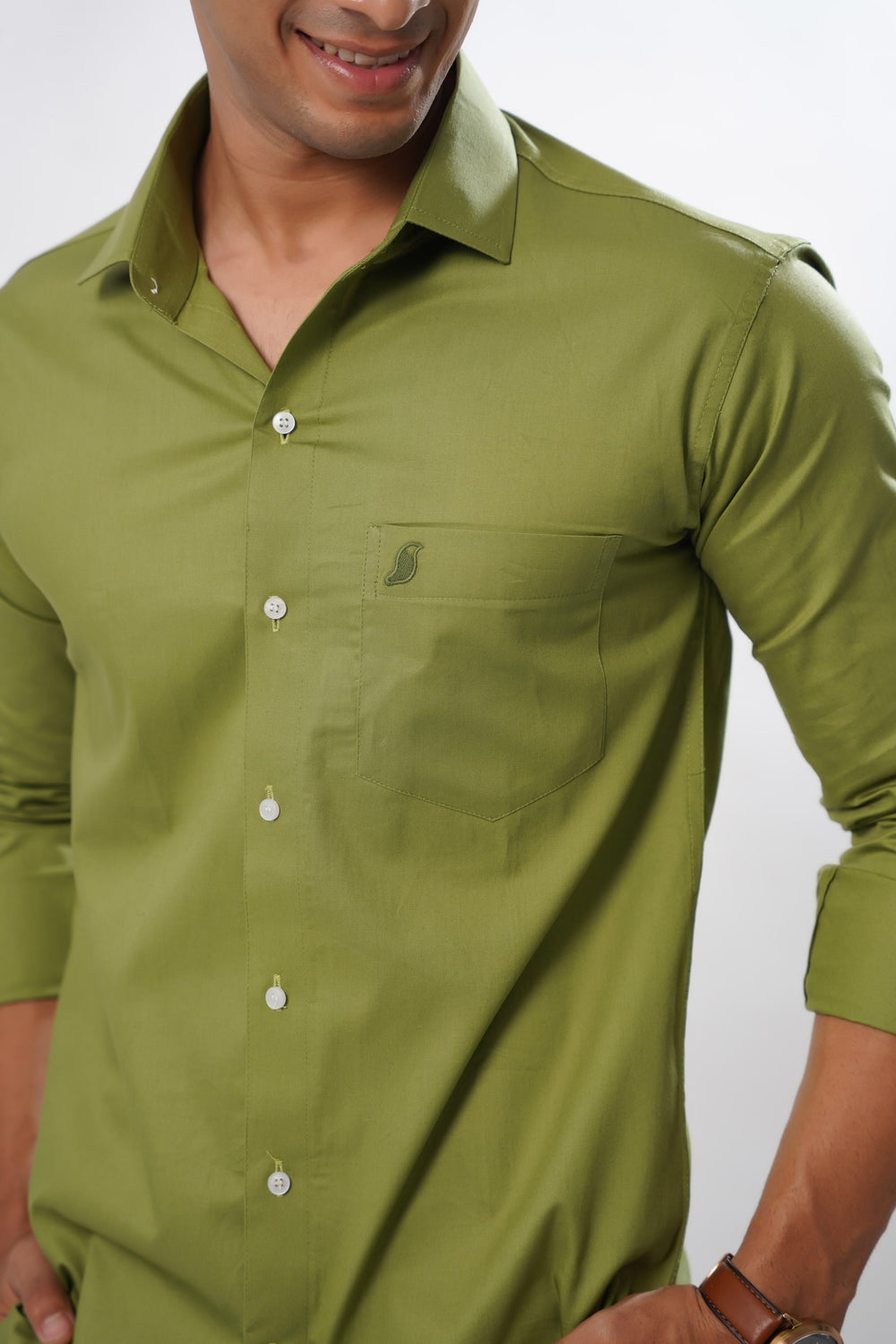 Olive Green Oxford Cotton Premium Plaid Shirt - ROYALTAIL