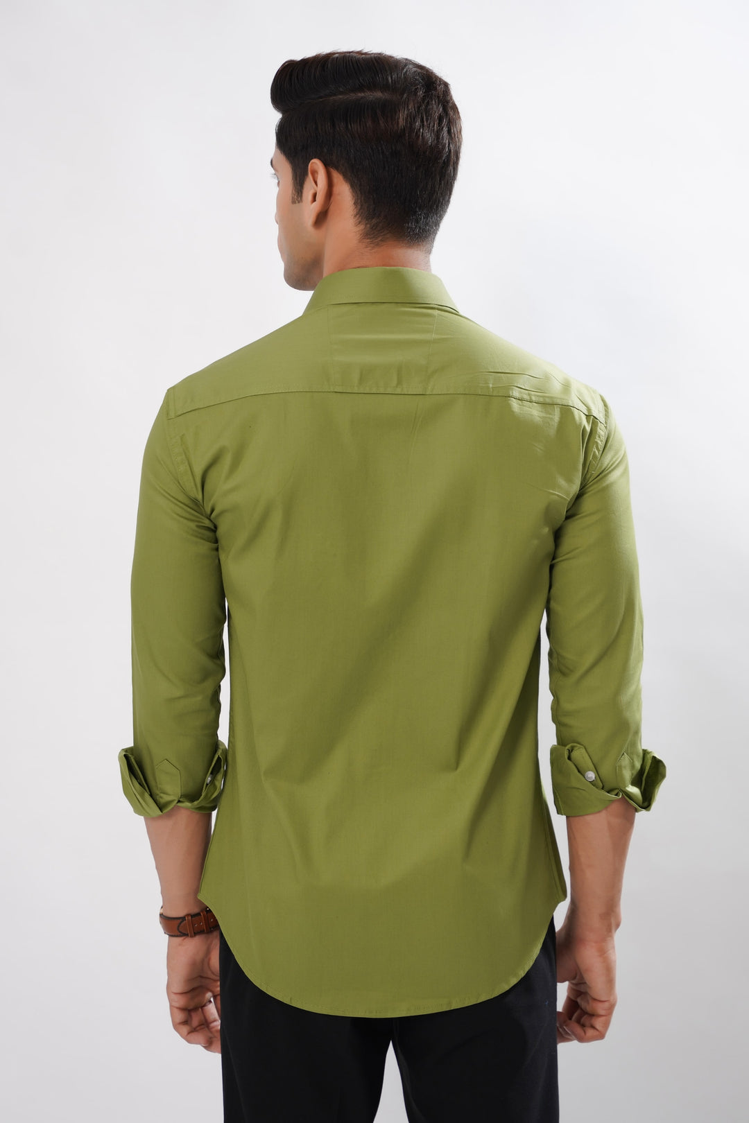 Olive Green Oxford Cotton Premium Plaid Shirt - ROYALTAIL