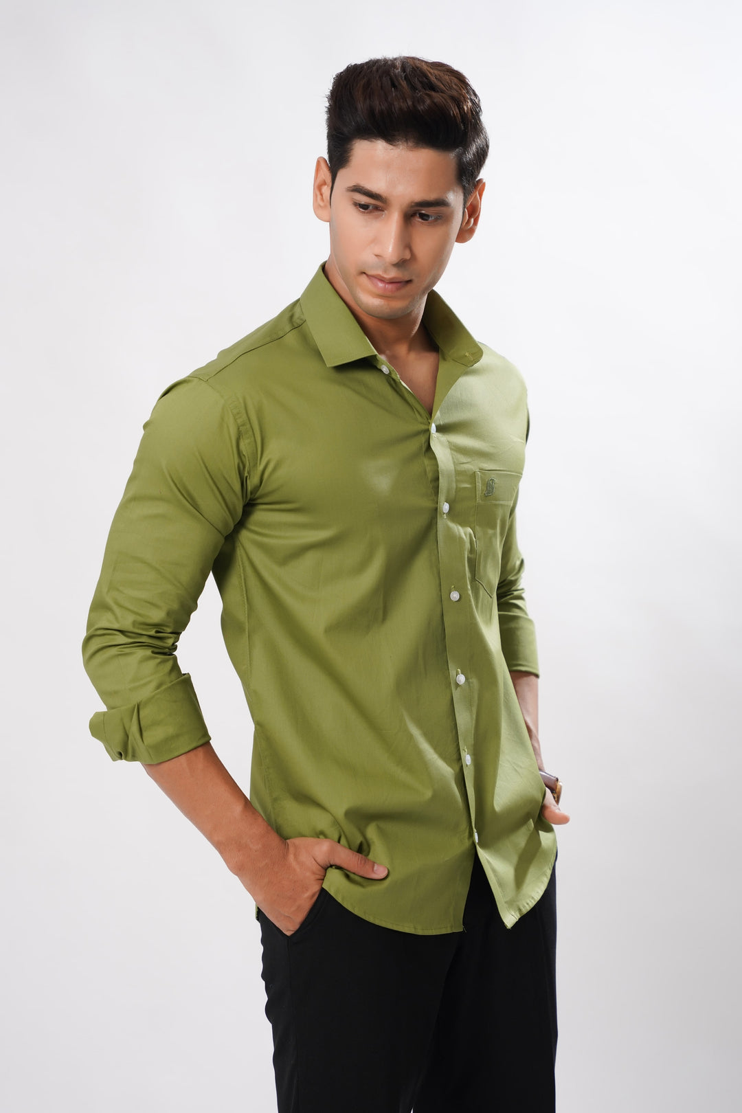 Olive Green Oxford Cotton Premium Plaid Shirt - ROYALTAIL