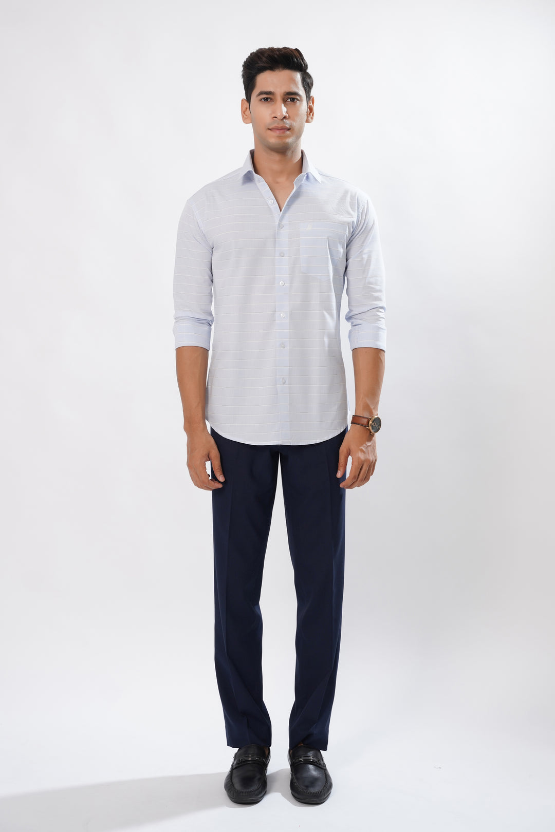 Cordate Blue Super Soft Cotton Premium Plaid Shirt - ROYALTAIL