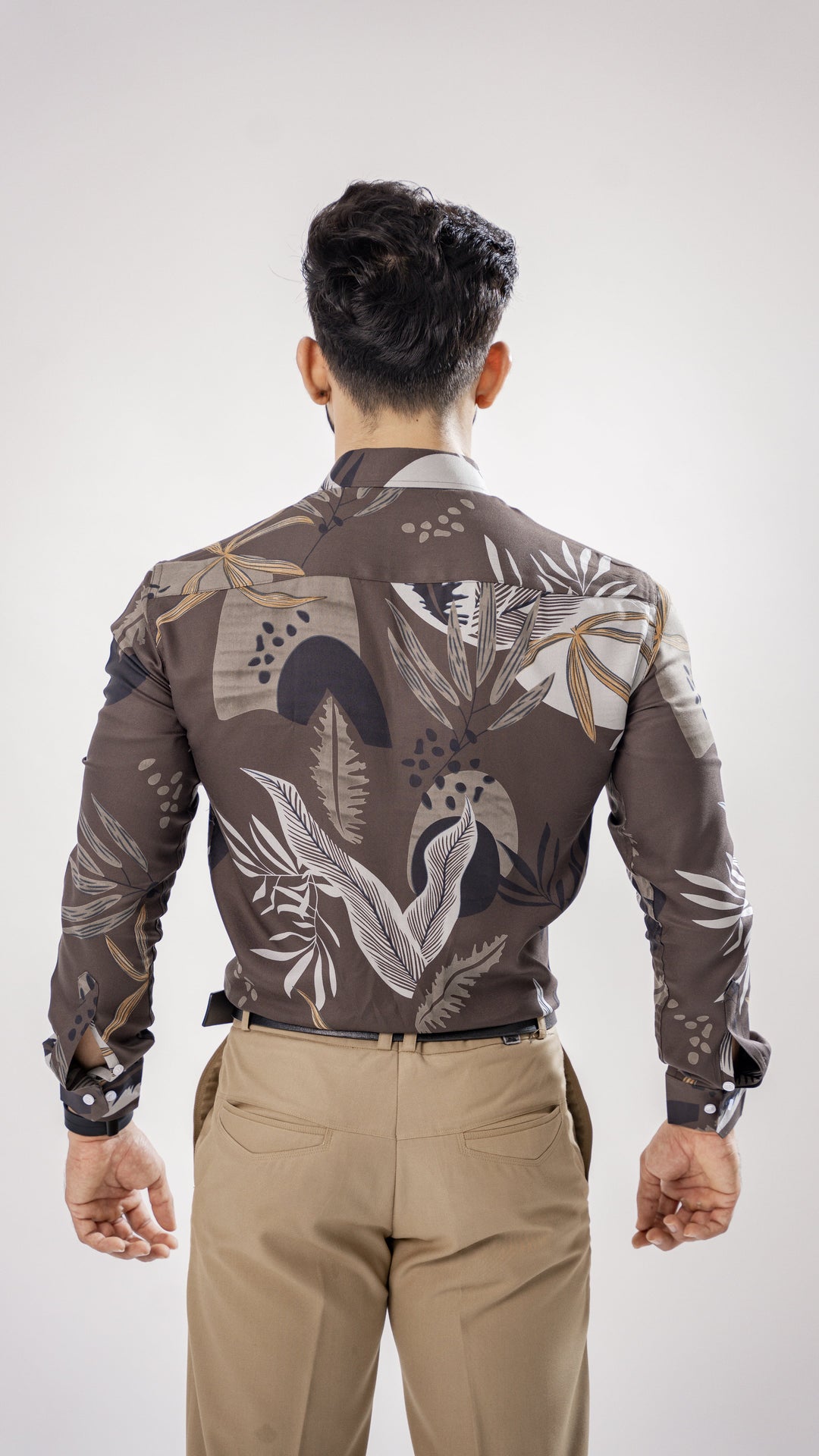 DUBROVNIK BROWN FLORAL AND PAISLEY PRINTED PREMIUM COTTON SHIRT - Royaltail