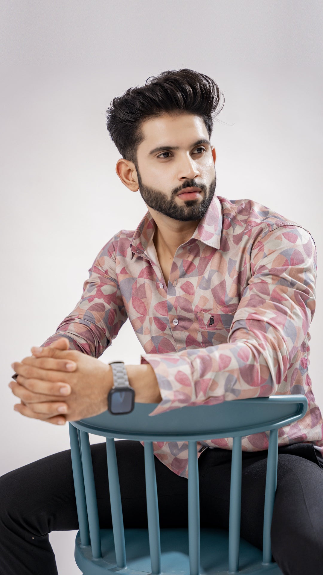 COPENHAGEN MAROON MULTICOLOR PRINTED PREMIUM GIZA COTTON SHIRT - Royaltail