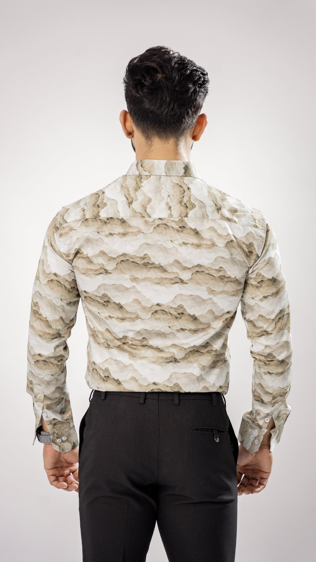 WHITE AND GRAY MARBLE PRINT SUPER SOFT PREMIUM COTTON SHIRT - Royaltail
