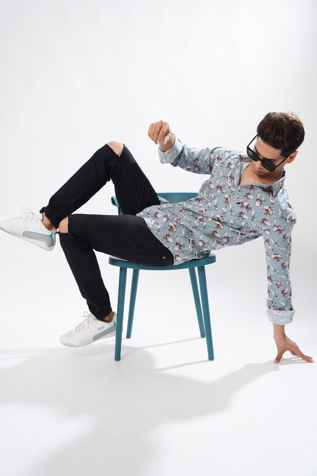 Natural Blue And Brown Paisely  Print Super Soft Premium Cotton Shirt - ROYALTAIL