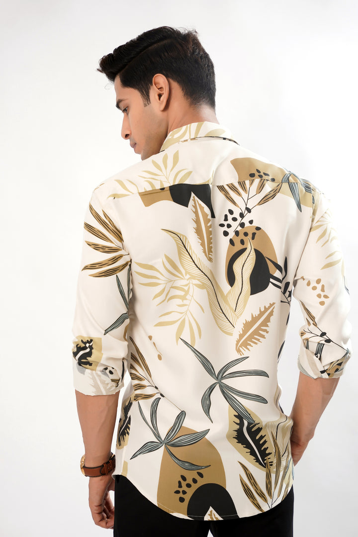 Farina Light Brown Print Super Soft Premium Cotton Shirt - ROYALTAIL