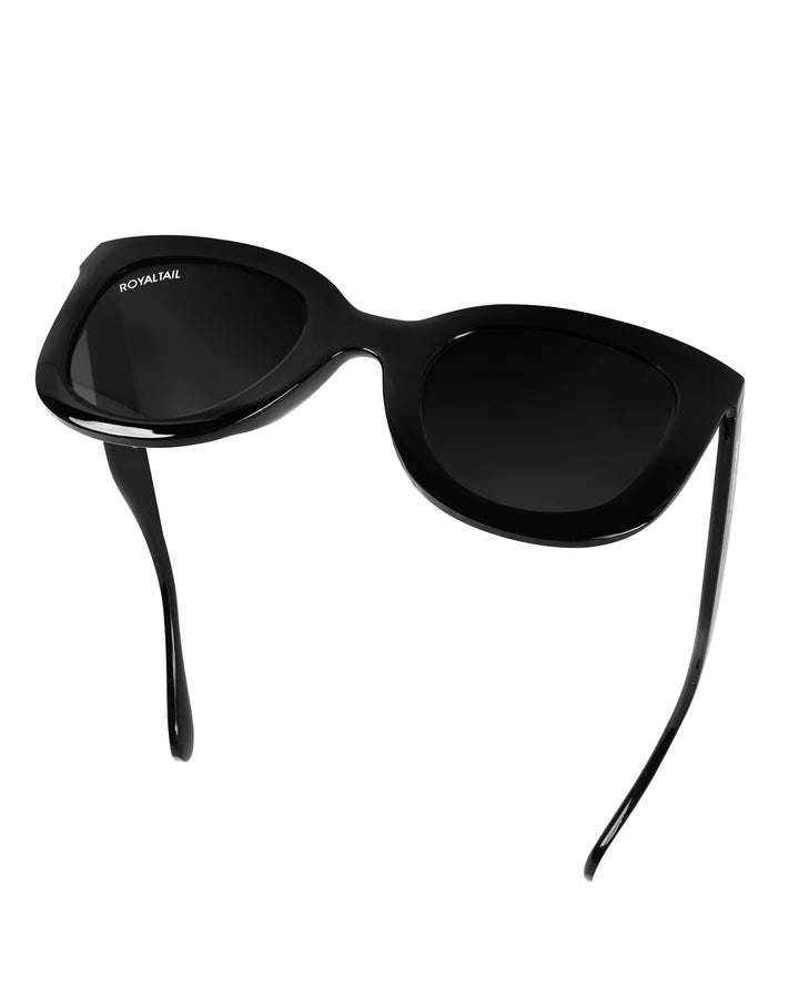 Squared Black UV Protected Oval Sunglasses RT050 - ROYALTAIL