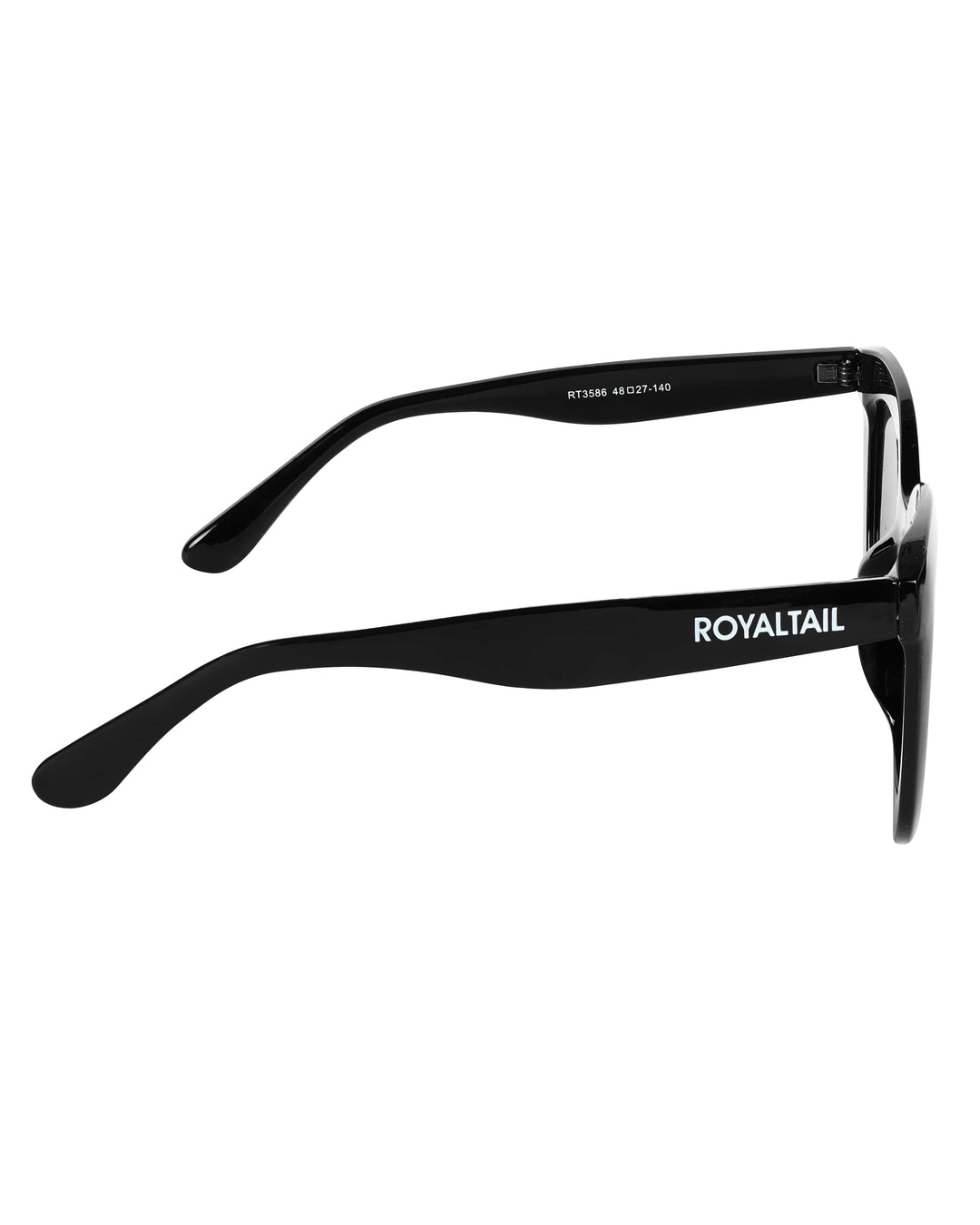 Squared Black UV Protected Oval Sunglasses RT050 - ROYALTAIL