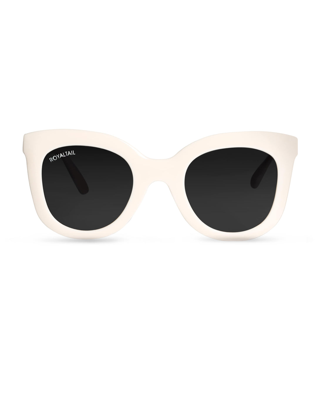 Squared Off White UV Protected Oval Sunglasses RT053 - ROYALTAIL