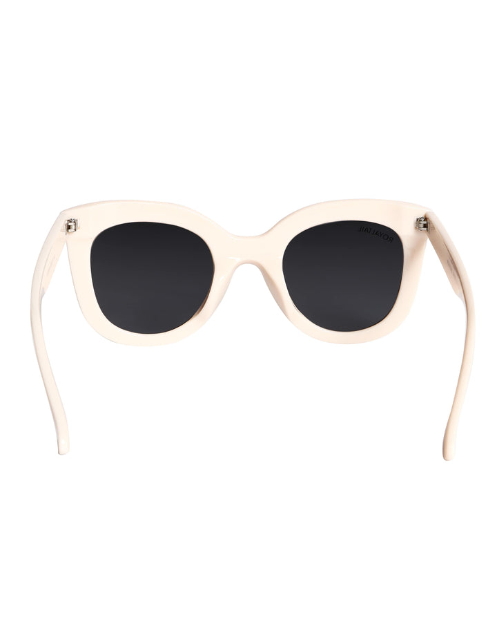 Squared Off White UV Protected Oval Sunglasses RT053 - ROYALTAIL