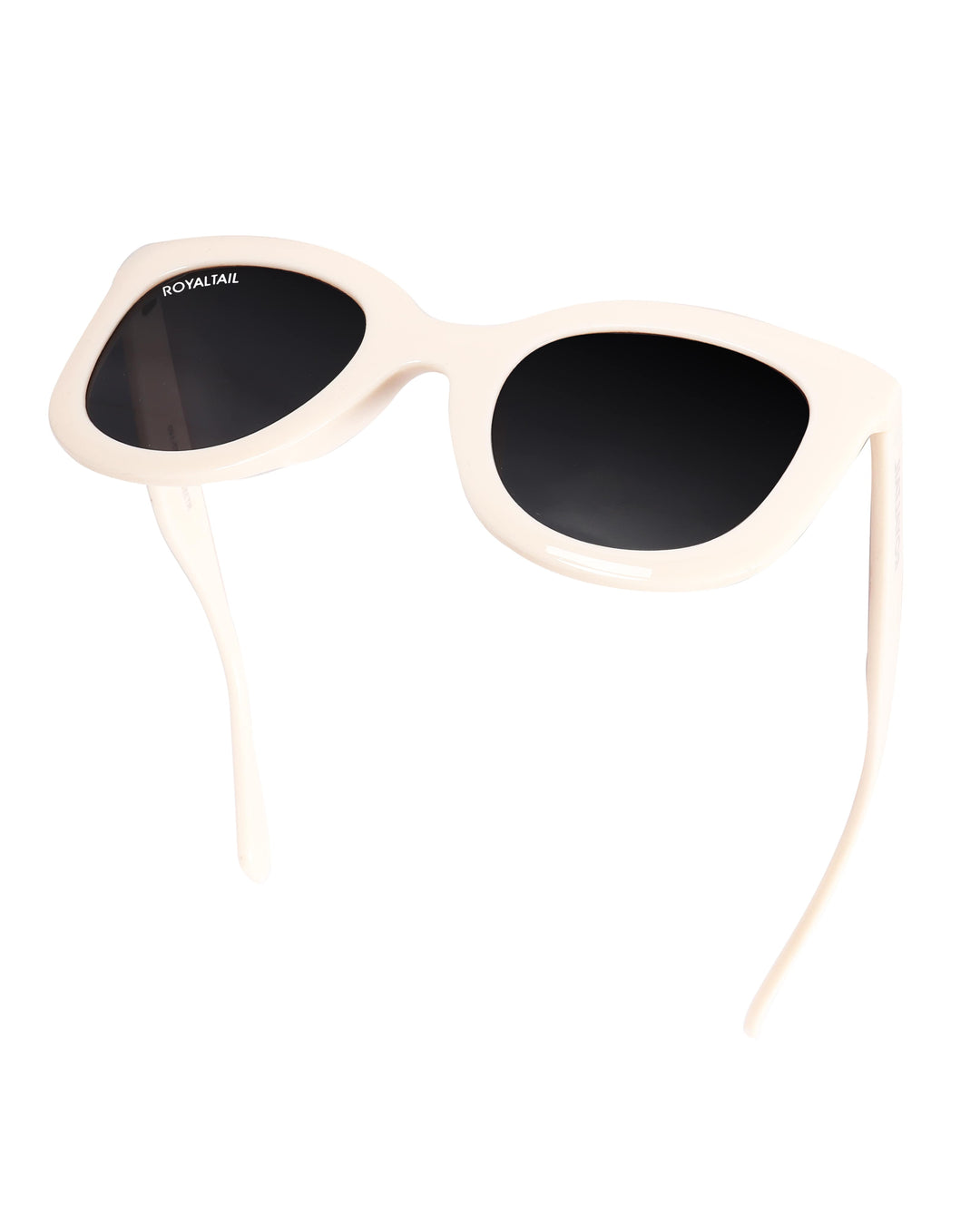 Squared Off White UV Protected Oval Sunglasses RT053 - ROYALTAIL