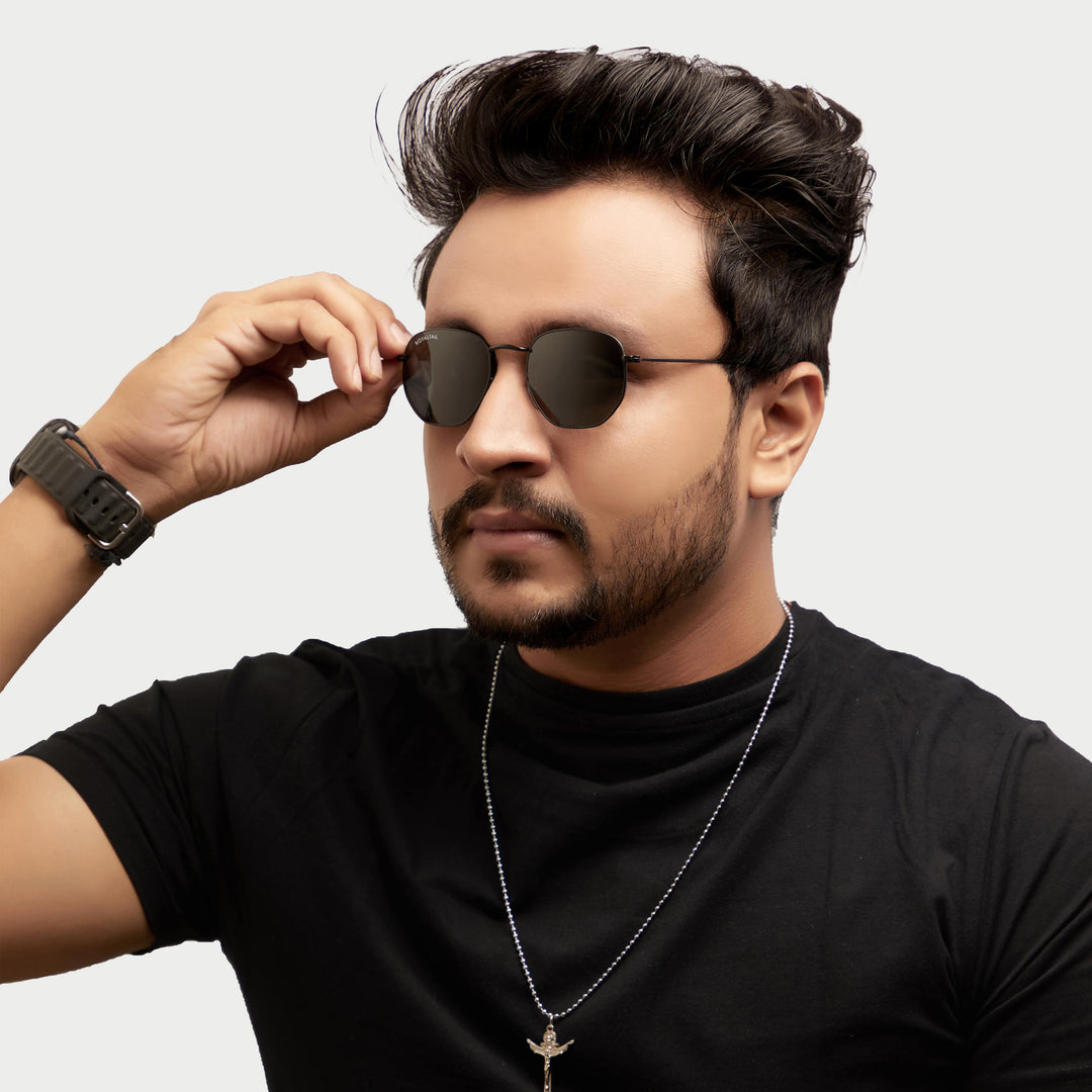 royaltail sunglasses hexagonal rt black round