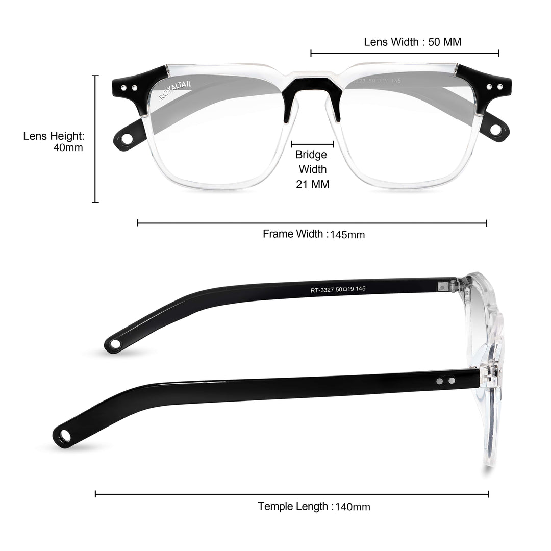 Clear Glass and Black Frame Square Kingsman-02 Series Sunglasses - Royaltail