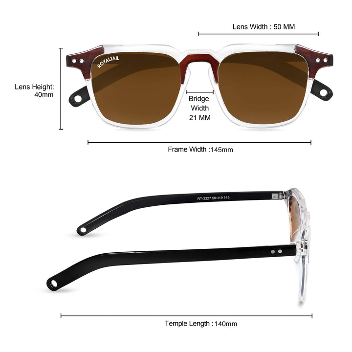 Brown Glass and Black Frame Square Kingsman-05 Series Sunglasses - Royaltail
