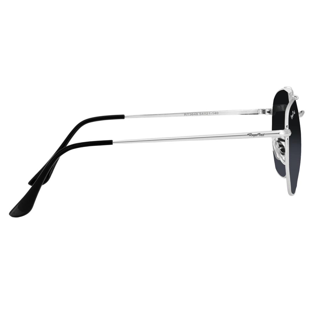 Camile Black Glass and Silver Frame Round Sunglasses - ROYALTAIL