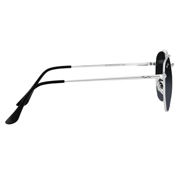 Camile Black Glass and Silver Frame Round Sunglasses - ROYALTAIL