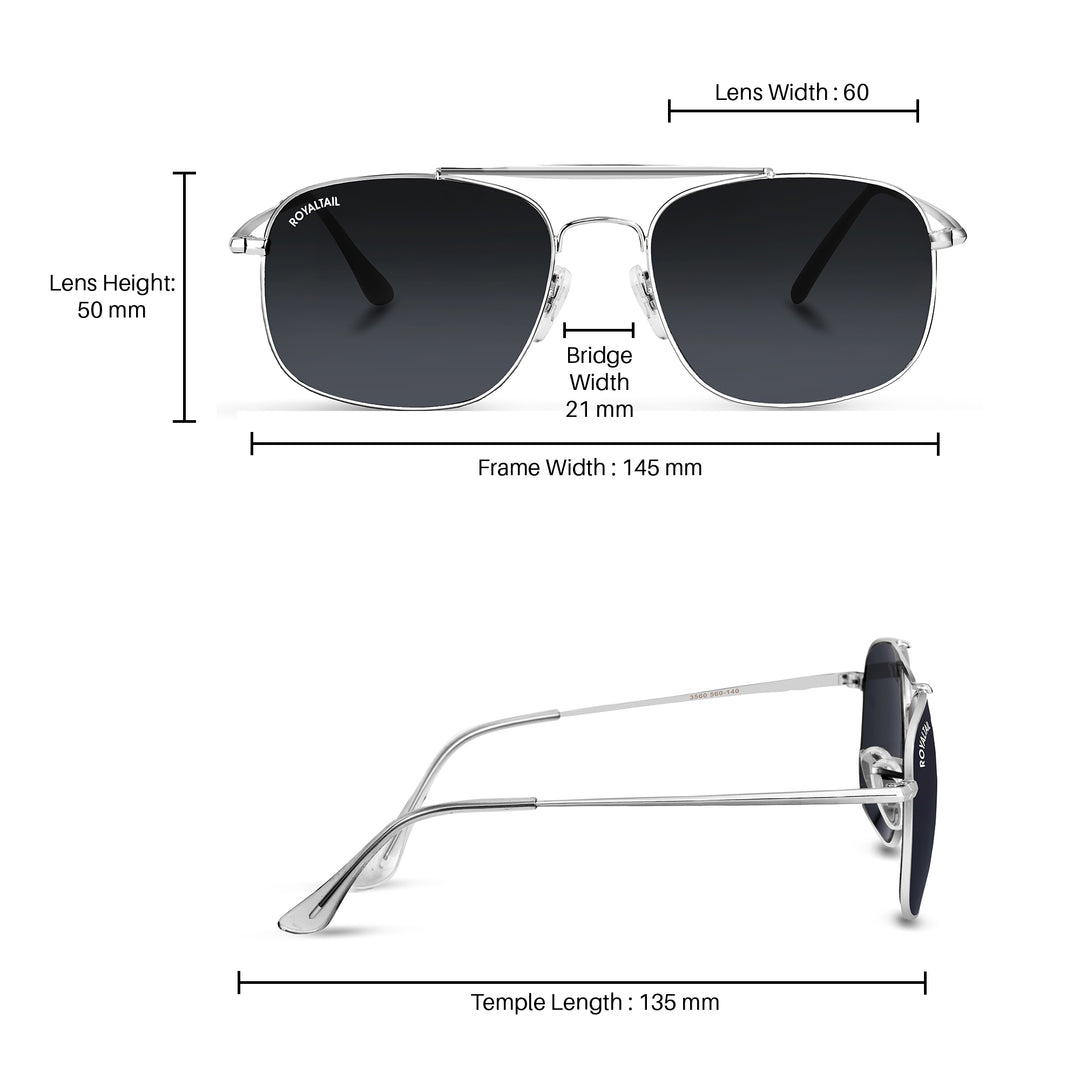 royaltail sunglasses square rt squ silver black