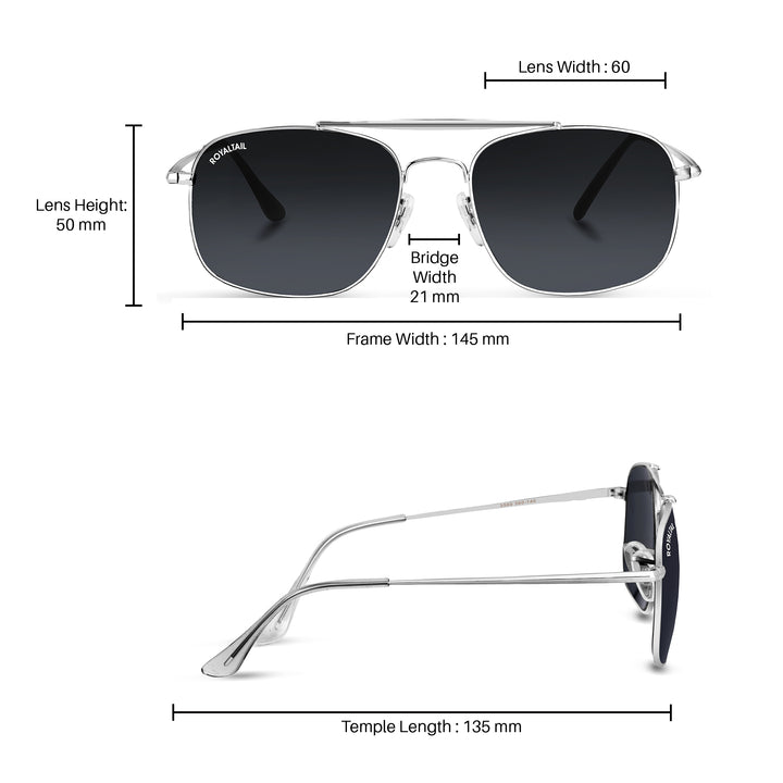 royaltail sunglasses square rt squ silver black