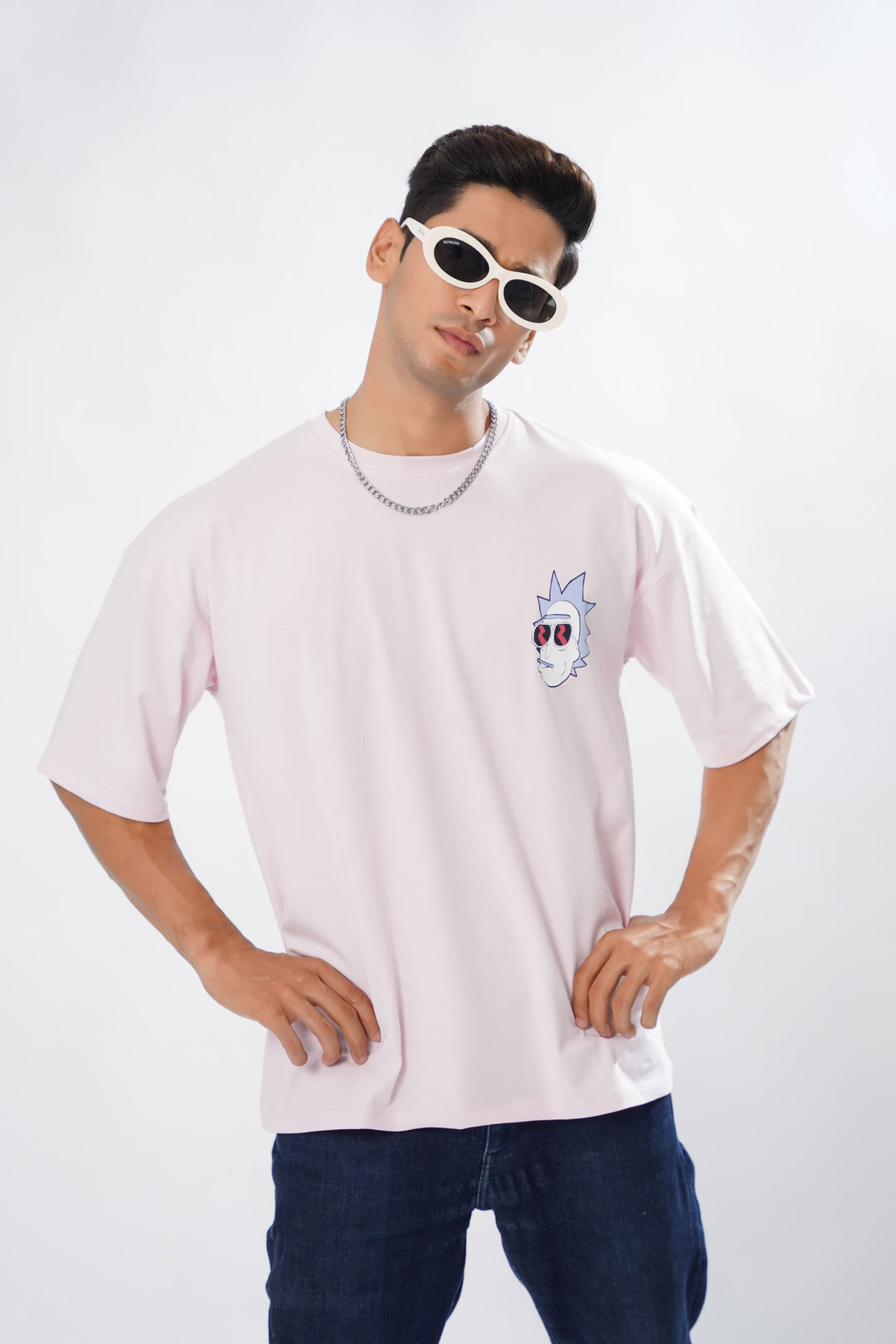 Faded Firebrick Pink Its My Plan Cotton Graphic Printed Oversized T-shirt - ROYALTAIL
