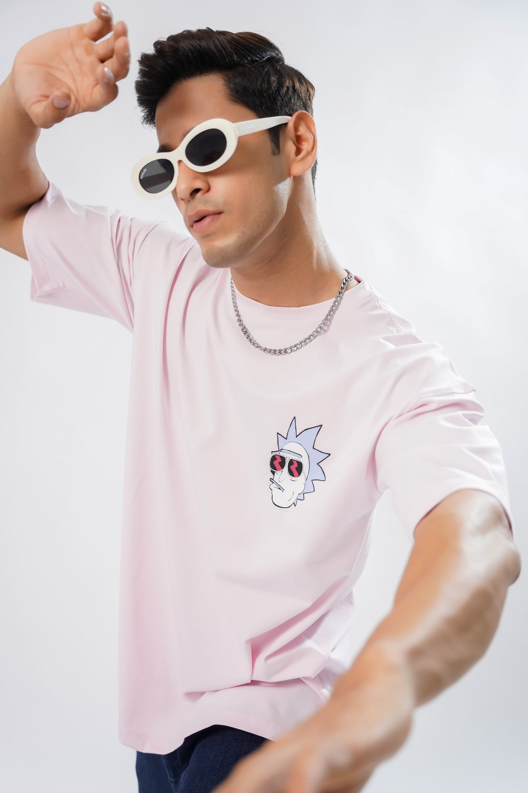 Faded Firebrick Pink Its My Plan Cotton Graphic Printed Oversized T-shirt - ROYALTAIL