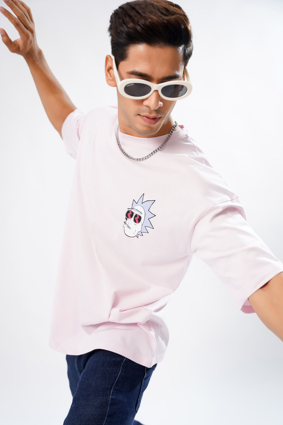 Faded Firebrick Pink Its My Plan Cotton Graphic Printed Oversized T-shirt - ROYALTAIL