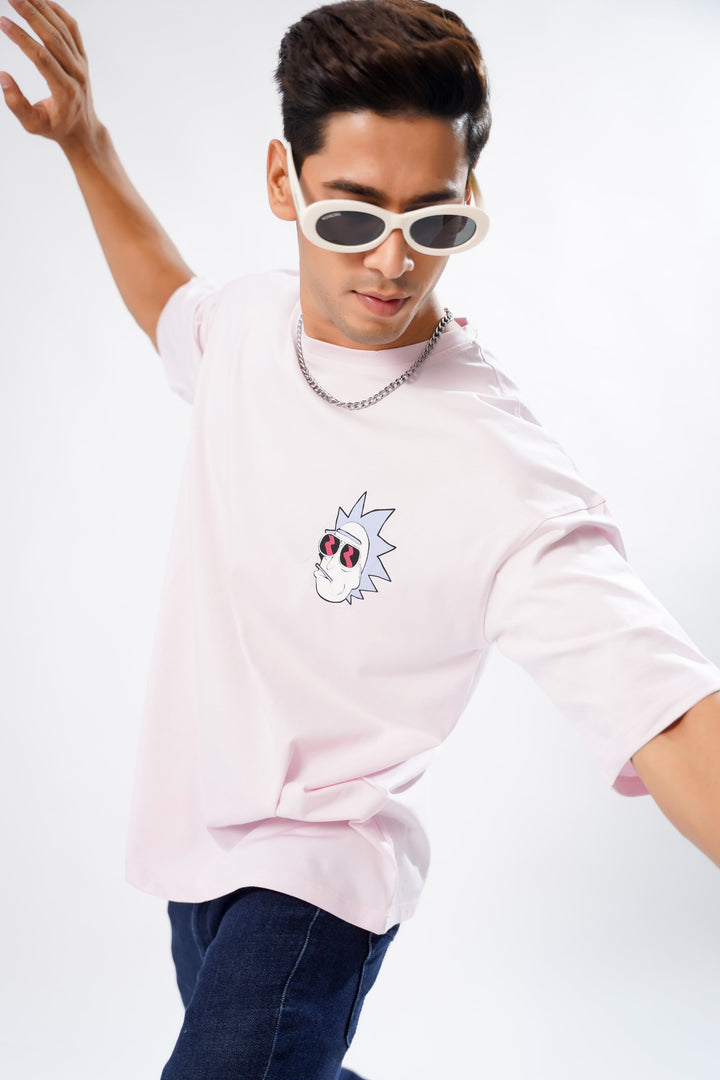 Faded Firebrick Pink Its My Plan Cotton Graphic Printed Oversized T-shirt - ROYALTAIL