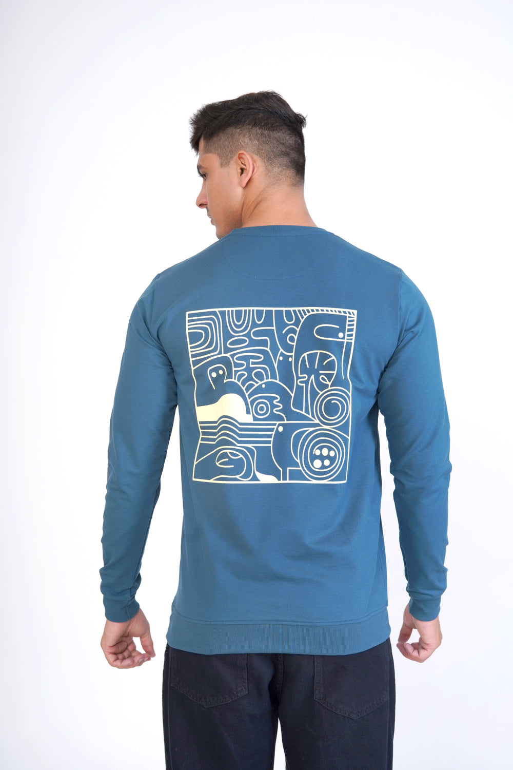 Deep Sea Blue Premium Organic Soft Cotton Sweatshirt - ROYALTAIL