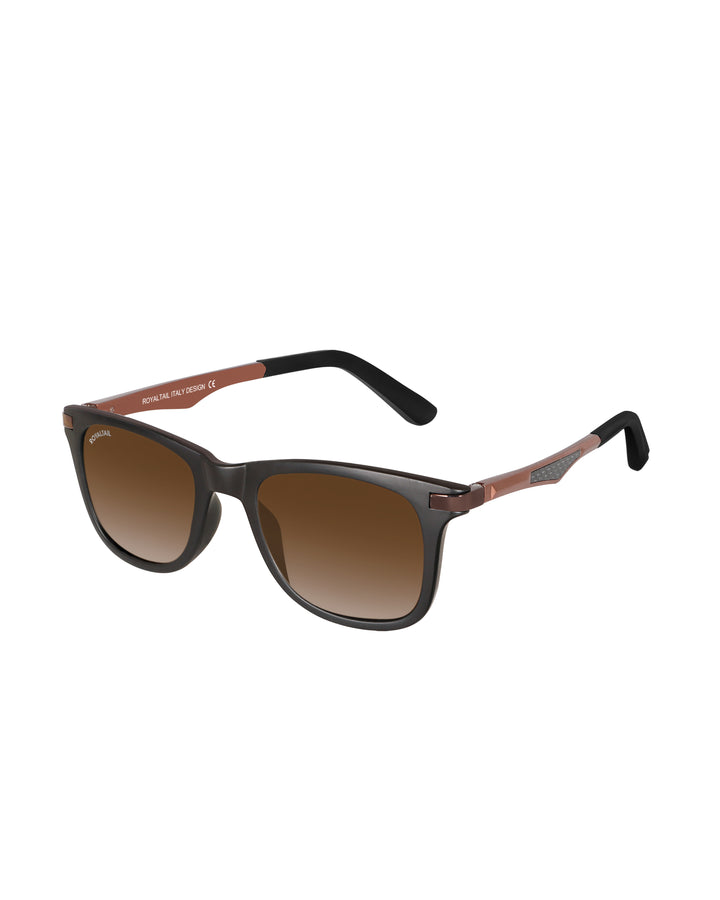 Brown Glass and Brown Frame Square Helmatta 4287 Edition Sunglasses - Royaltail