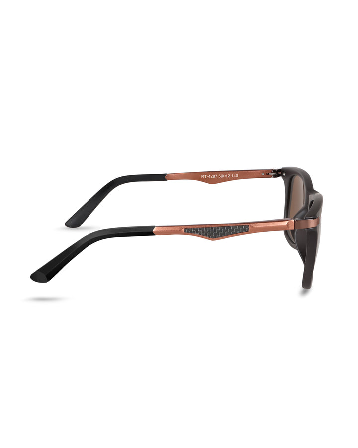 Brown Glass and Brown Frame Square Helmatta 4287 Edition Sunglasses - Royaltail