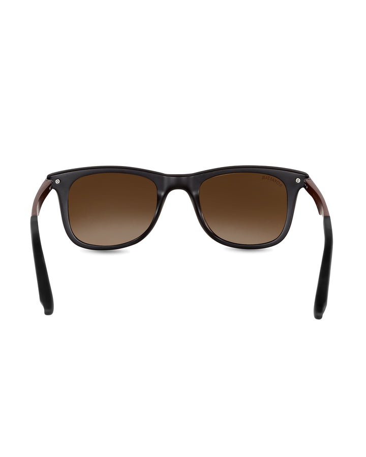 Brown Glass and Brown Frame Square Helmatta 4287 Edition Sunglasses - Royaltail