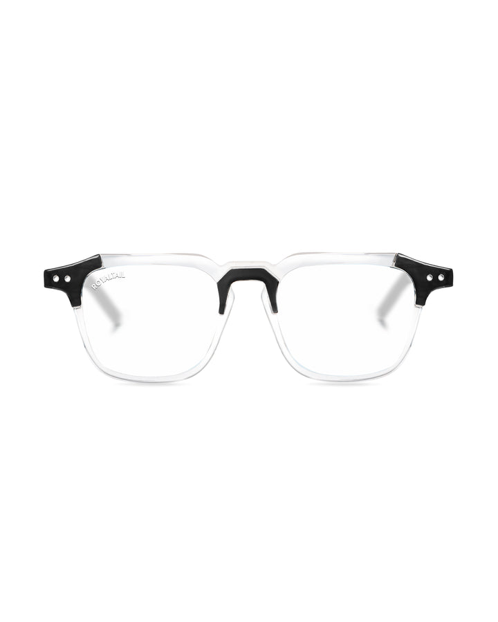 Clear Glass and Black Frame Square Kingsman-02 Series Sunglasses - Royaltail
