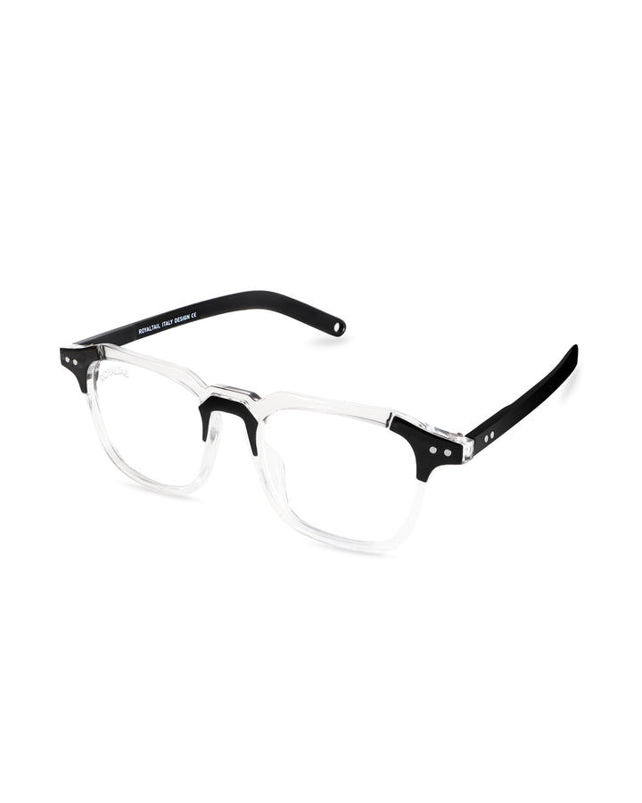 Clear Glass and Black Frame Square Kingsman-02 Series Sunglasses - Royaltail