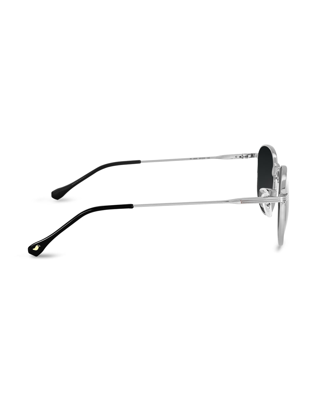 Black Glass and Silver Frame Round Medford Series Polarized Sunglasses - Royaltail