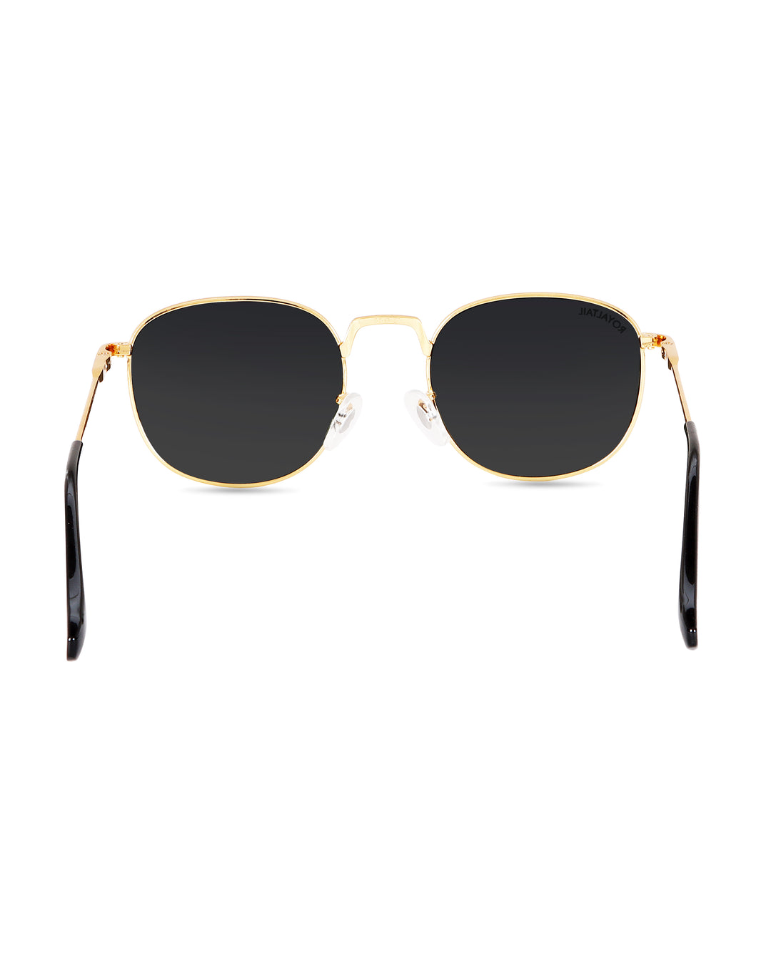 Black Glass and Gold Frame Round Medford Series Polarized Sunglasses - Royaltail