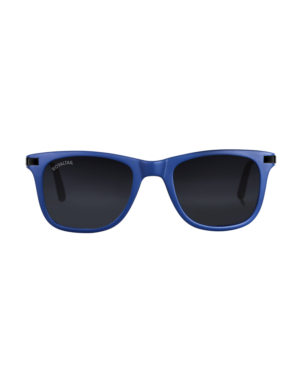 Black Glass and Blue Frame Square Helmatta 4287 Edition Sunglasses - Royaltail