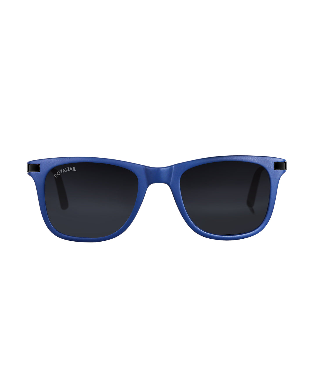 Black Glass and Blue Frame Square Helmatta 4287 Edition Sunglasses - Royaltail
