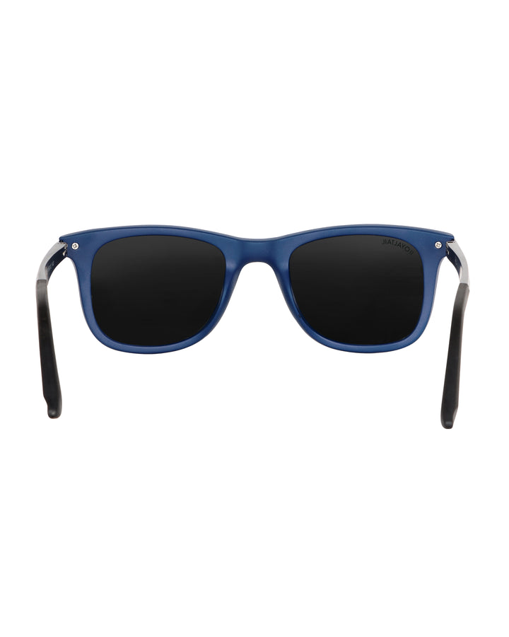 Black Glass and Blue Frame Square Helmatta 4287 Edition Sunglasses - Royaltail