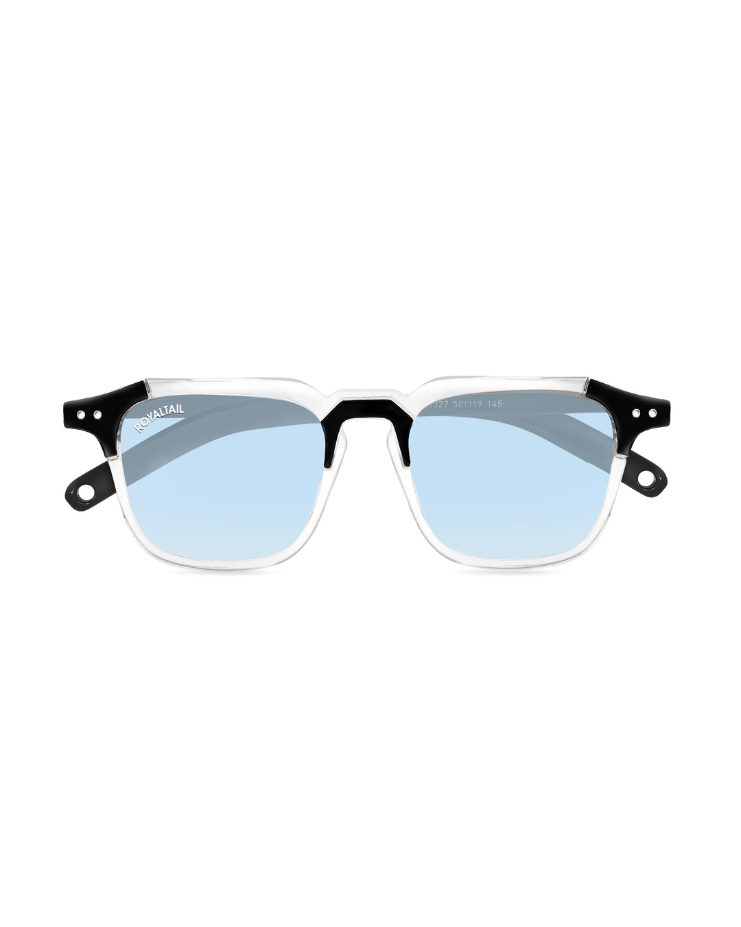 Sky Blue Glass and Black Frame Square Kingsman-06 Series Sunglasses - Royaltail
