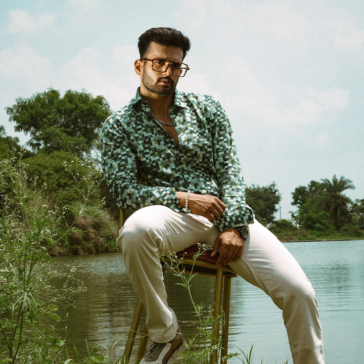 Green Premium Checked Patterned Premium Cotton Shirt - Royaltail