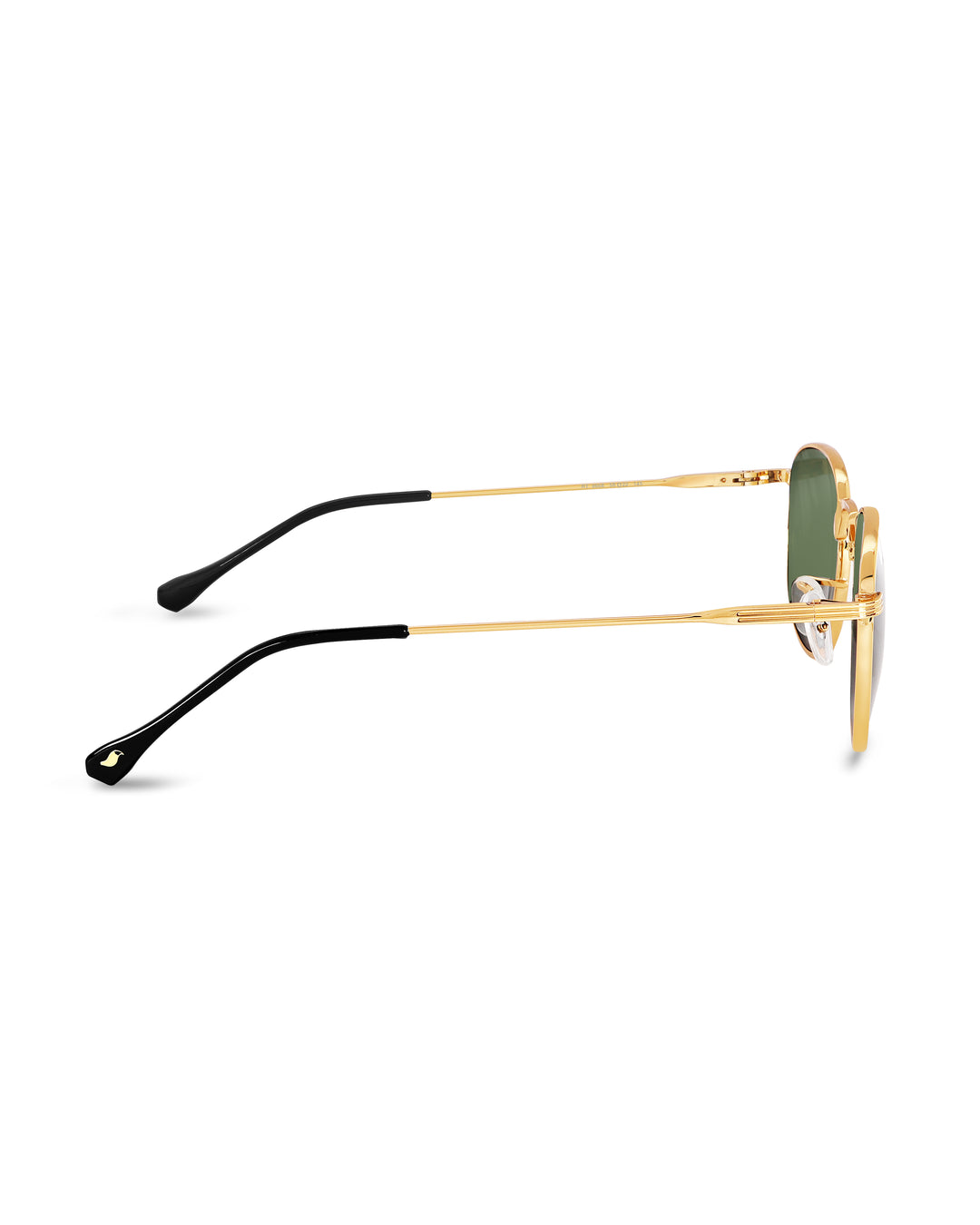 Green Glass and Gold Frame Round Medford Series Polarized Sunglasses - Royaltail
