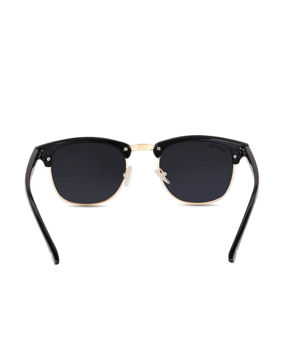 Black Glass and Gold Frame Rim Clubmaster Edition Sunglasses - Royaltail