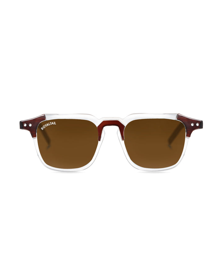 Brown Glass and Black Frame Square Kingsman-05 Series Sunglasses - Royaltail