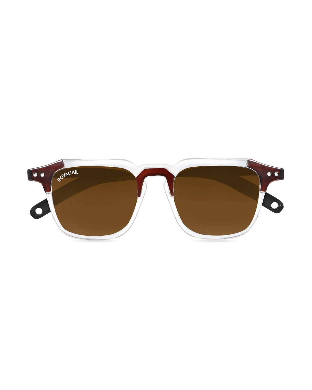 Brown Glass and Black Frame Square Kingsman-05 Series Sunglasses - Royaltail